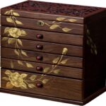 Hand-painted Wooden Jewelry Box, 7 Layer Jewelry Organizer, Vintage Wooden Jewelry Boxes for Women,jewelry holder organizer,5 drawer dresser,necklace organizer box with lock