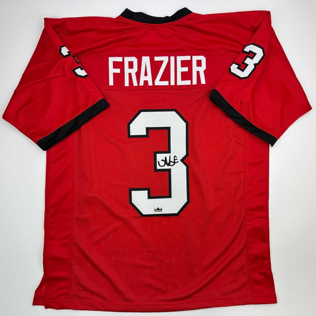 Facsimile Autographed Nate Frazier Georgia Red Reprint Laser Auto College Football Jersey Size Men’s XL