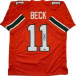 Facsimile Autographed Carson Beck Miami Orange Reprint Laser Auto College Football Jersey Size Men’s XL