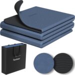 Readaeer Foldable Yoga Mat for Travel Folding Yoga Mat 6mm Thick with Carrying Bag, Non-Slip TPE Exercise Pilates Mat for 72″ L x 24″ W x 0.24 Inch
