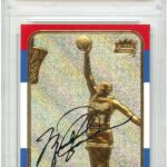 1998 Michael Jordan Fleer ’86 Rookie Overstamp Signature Series 23KT Gold Card Prism Holo Refractor – Graded Gem-Mint 10