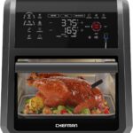 CHEFMAN ExacTemp™ 12 Quart 5-in-1 Air Fryer with Integrated Smart Cooking Thermometer, 28 Touchscreen Presets, Rotisserie, Dehydrator, Bake, XL Convection Oven with Auto Shutoff, Black
