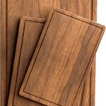 Acacia Wood Cutting Boards Set of 3 for Kitchen, Large Wooden Cutting Board with Juice Groove, Charcuterie Board, Chopping Board for Meat, Cheese, Fruits(17×12, 12×10, 12×7 inch)