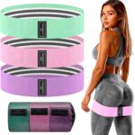 Wide Fabric Resistance Bands for Working Out | 3 Strength Level Non-Slip Exercise Booty Bands for Women & Men | Comes with a Bag and Tape Measure | for Gym, Yoga, Pilates