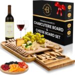 Charcuterie Board Gift Set – Bamboo Cheese Board and Knife Set – Housewarming Gifts for New Home, Wedding Gifts for Couples 2025, Bridal Shower Gifts, Birthday Gifts for Women