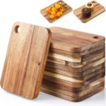 Vesici 12 Pcs Small Acacia Wood Cutting Board Rectangle Wooden Chopping Boards Lightweight Serving Tray Mini Cutting Board Bulk for Kitchen Meats Cheese Fruit Bread Wedding Housewarming Gift