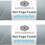 MOONSMILE 2 Pack Hot Yoga Mat Towels with Grip Dot,Yoga Mat Towels for Hot Yoga Non Slip,Soft Suede Microfiber Cover,Absorbent Pilates Exercise Accessories