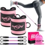 WALITO Ankle Resistance Bands with Cuffs, Exercise Bands for Legs and Butt, Booty Workout Equipment for Kickbacks and Hip Fitness Training