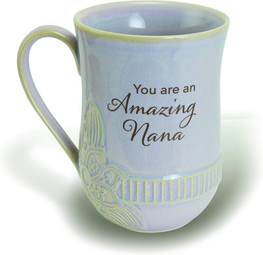 Abbey Gift Purple (Abbey & CA Gift) 16oz Floral Nana Ceramic Pottery Mug, 5″”” (57914)