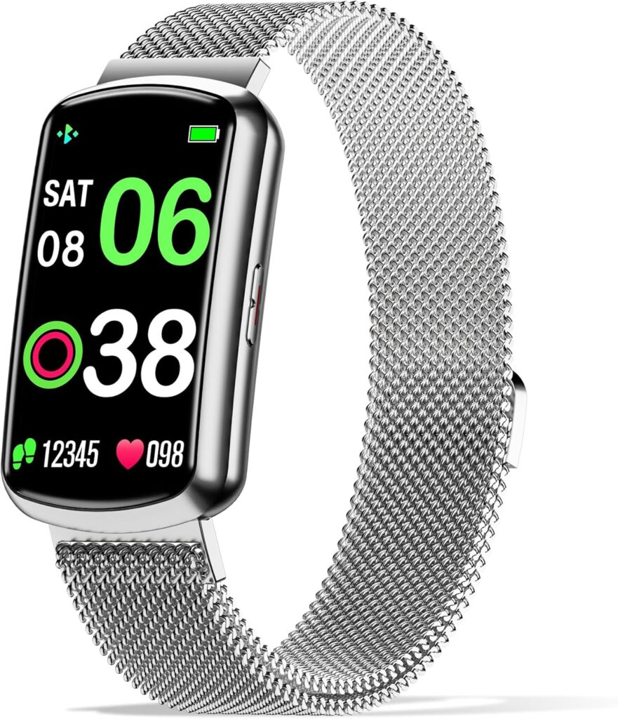 Health Fitness Tracker with 24/7 Heart Rate, Smart Watch with Blood Pressure and Blood Oxygen Monitor, Bulit-in 120+ Sport Mode, Sleep Tracking Waterproof Activity Tracker for Women Men (Silver)