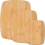 Bamboo Cutting Board Set of 3 – Reversible Wooden Cutting Boards for Kitchen, Chopping Meat, Cheese, Vegetables, Bread, Charcuterie, Serving Tray – 13″x9.5″, 11″x8.5″, 8″x6″ Boards