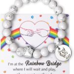 Anavia Pet Portrait Rainbow Bridge Pet Memorial Bracelet for Beloved Dog Cat, Pawprint on My Heart Personalized Handmade Bracelet Keepsake