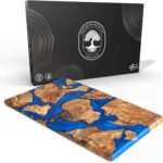 Handmade Olive Wood Resin Cutting Board, Charcuterie Boards for Housewarming Gifts, Resin Cheese Board, Decorative Cutting Board for Kitchen, Luxury Olive Wood Charcuterie Board