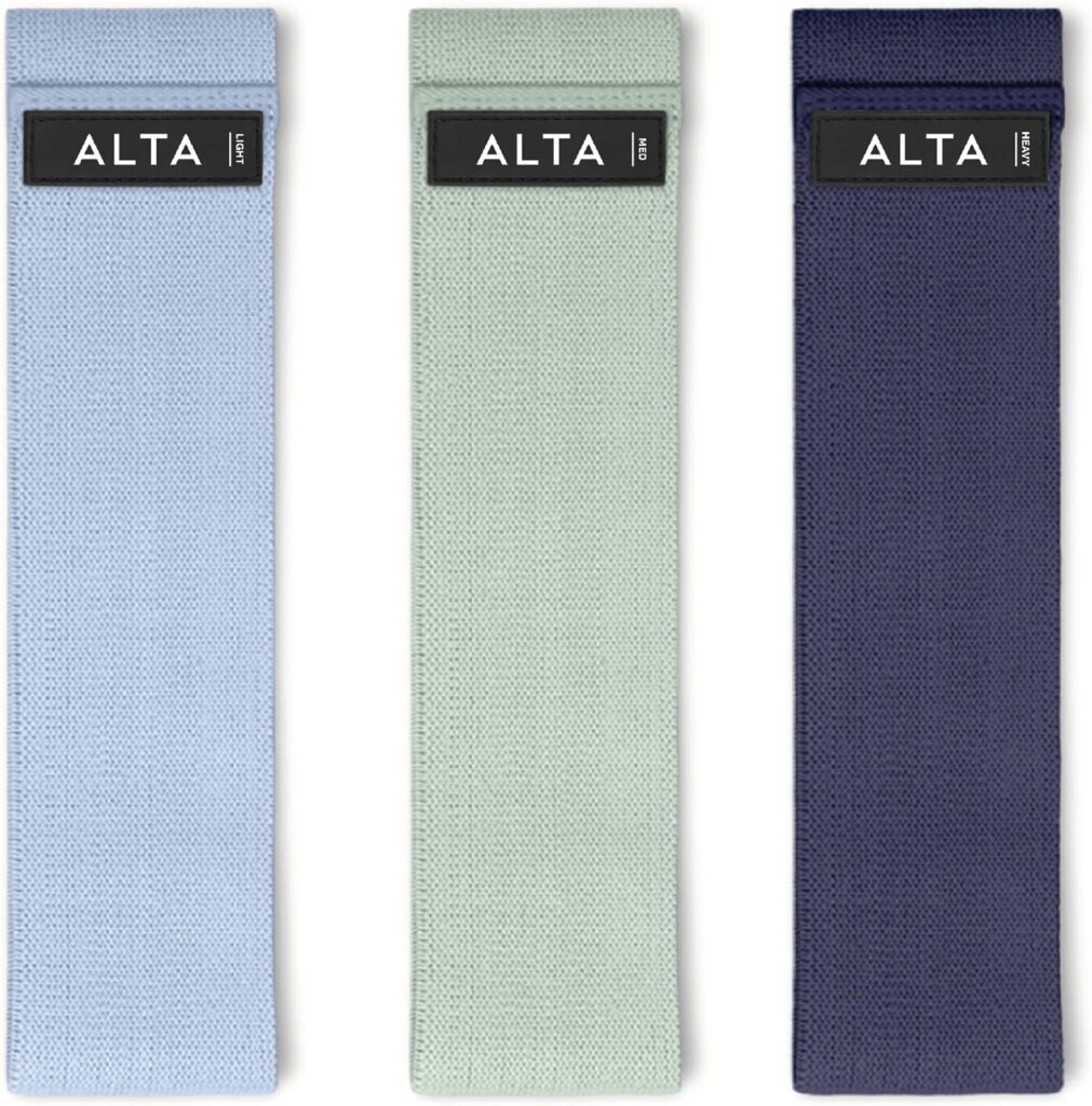 ALTA Booty Bands for Women – Premium Non-Slip Fabric Resistance Bands for Working Out – Cloth Resistance Bands for Legs, Fabric Exercise Bands, Leg Bands for Working Out Women, Looped Hip Bands Set