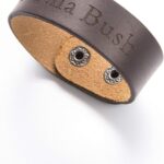 Custom Engraved Fashion Personalized Genuine Leather Wristband Bracelets Cuff Unisex Gift