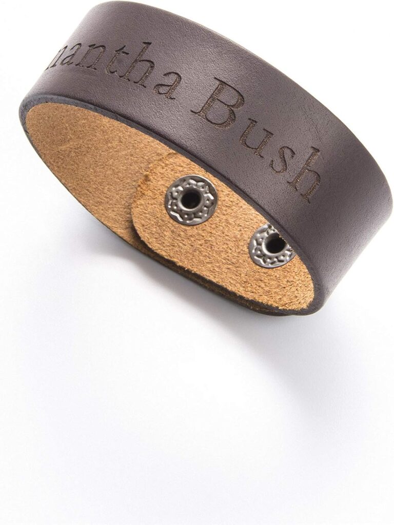 Custom Engraved Fashion Personalized Genuine Leather Wristband Bracelets Cuff Unisex Gift