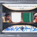 Magic Johnson & Larry Bird Signed 2005 Ultimate Patches DPJB 38/40 Card BAS Slab – Basketball Autographed Cards