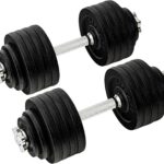 Yes4All Old School Adjustable Dumbbell Set with Weight Plates, Star Lock Collars/Connector, 40lbs to 200lbs Adjustable Weight Plates Set