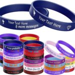 Custom Silicone Wristbands – Personalized Rubber Bracelets 5-5000 Pcs, Customized Text/Logo/Message, Great for Events, Weddings, Parties, Fundraisers & Gifts for Men/Women