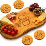 Personalized Olive Wood Cutting Board – Custom Engraved Charcuterie Boards, Housewarming, New Home, Gifts for Women, Friends, Wedding, Bridal Shower, Engagement, Christmas, Anniversary, Family