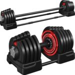 Yaheetech Adjustable Dumbbell Set Free Weight Dumbbells 40lbs/52.5lbs/90lbs Fast Adjust Dumbbells Dumbbell Weight Set, with Tray for Men/Women Strength Training Equipment