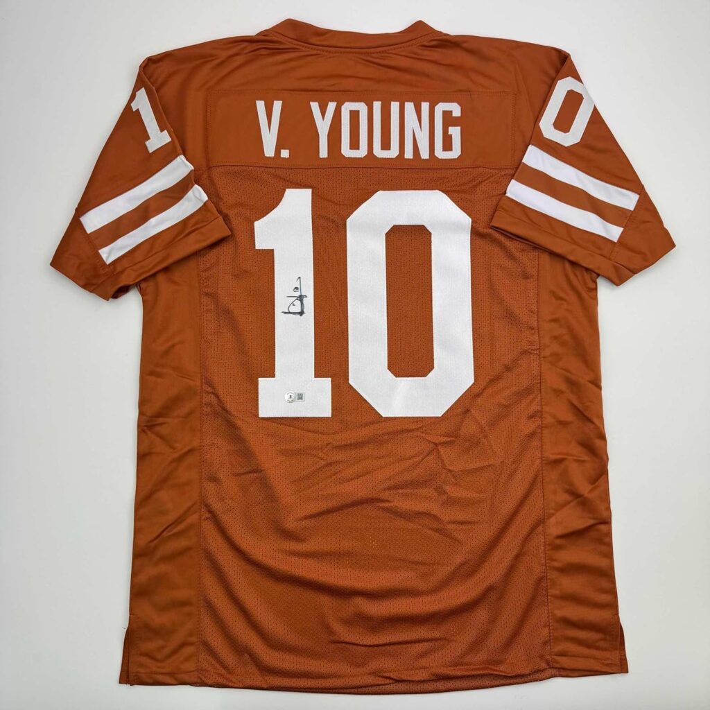 Autographed/Signed Vince Young Texas Orange College Football Jersey JSA COA