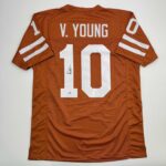 Autographed/Signed Vince Young Texas Orange College Football Jersey JSA COA