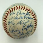 Beautiful Jackie Robinson Joe Dimaggio Hall Of Fame Multi Signed Baseball JSA – Autographed Baseballs
