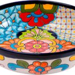 Talavera Fruit Bowl – Pottery Serving Dishes for Table or Kitchen – Mexican Bowl Talavera Pottery Dinnerware – Frutero para Mesa de Comedor (Cobalt Blue)