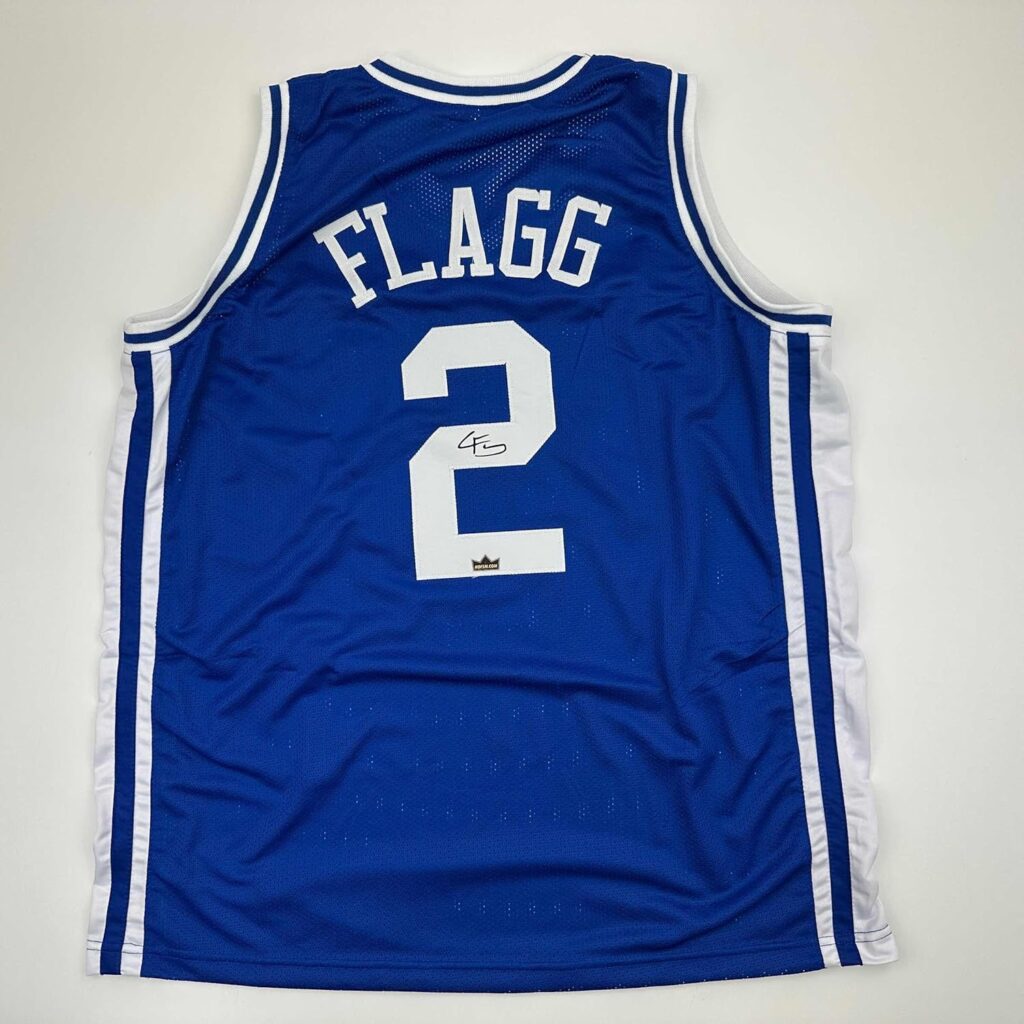 Facsimile Autographed Cooper Flagg Duke Blue Reprint Laser Auto College Basketball Jersey Size Men’s XL
