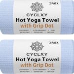 2 Pack Hot Yoga Towel with Grip Dot,Stickyfiber Yoga Mat Towels Non Slip for Hot Yoga,Absorbent Microfiber Sweat Anti-Slip Cover,Bikram,Pilates,Exercise,Fitness