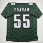 Autographed/Signed Brandon Graham Philadelphia Green Football Jersey JSA COA