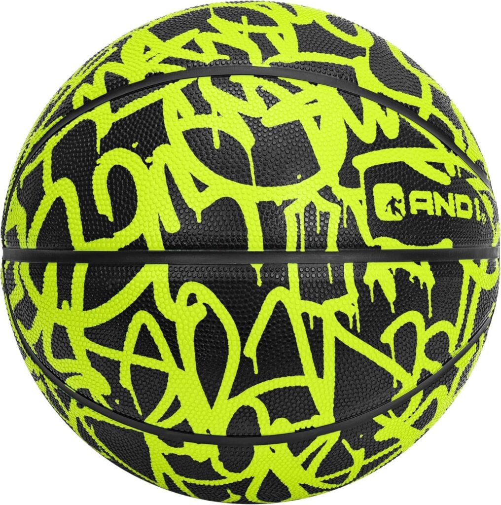 AND1 Fantom Graffiti Rubber Basketball – Streetball for Indoor and Outdoor Use, Deep Channel Construction and Durability