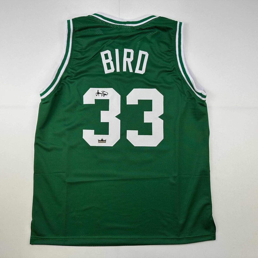 Facsimile Autographed Larry Bird Boston Green Reprint Laser Auto Basketball Jersey Size Men’s XL