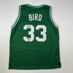 Facsimile Autographed Larry Bird Boston Green Reprint Laser Auto Basketball Jersey Size Men’s XL