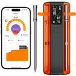 Smart Bluetooth Wireless Meat Thermometer Digital,2 Pcs Probe & LCD Screen for Grill,BBQ,Smoker,Air Fryer,Kitchen, Oven,Perfect for Turkey,Steak,Chicken
