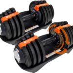 BodySport 40 Pound Adjustable Dumbbells – Includes 12 Free Weights, Ranging from 3 to 40 Pounds, Ideal for Home Gym Workouts and Weight Training