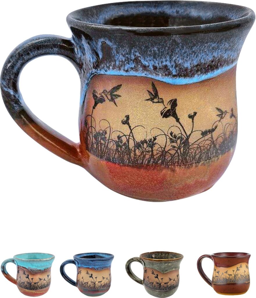 Handmade Ceramic Coffee Mug – Always Azul Hummingbirdscape 14oz Coffee Mug – Oven, Dishwasher, & Microwave Safe Mug – Kitchen Essentials Made in Colorado, Azulscape