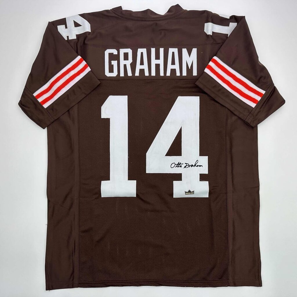 Facsimile Autographed Otto Graham Cleveland Brown Reprint Laser Auto Football Jersey Size Men’s XL
