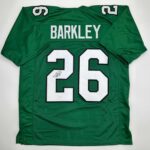 Autographed/Signed Saquon Barkley Philadelphia Kelly Green Football Jersey JSA COA