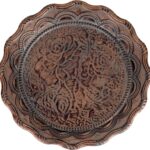 Vintage Metal Decorative Tray Floral Pattern with Corrugated Edges on The Outside, Suitable for Bench, Coffee Table and Dining Room Decoration (S-7.9in)