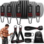 HPYGN Resistance Bands, Exercise Bands with Handles, Fitness Bands, Workout Bands with Door Anchor and Ankle Straps, for Heavy Resistance Training, Physical Therapy, Shape Body, Yoga, Home Workout Set