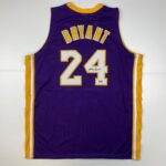 Facsimile Autographed Kobe Bryant #24 Los Angeles LA Purple Reprint Laser Auto Basketball Jersey Size Men’s XL