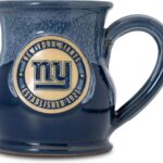Greater Distance NFL Football New York Giants 14 oz Two-Tone Tall Belly Mug, Handmade Large Ceramic Coffee Mug With Team Logo for True Fans, Premium Deneen Pottery Made in USA