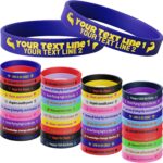 10-5000 Pcs Custom Rubber Bracelet Bulk – Personalized Silicone Wristbands with Debossed Text/Icon – Customizable Silicone Bracelets for Motivational, Fundraising, Events, Promotions, Gifts, Awareness