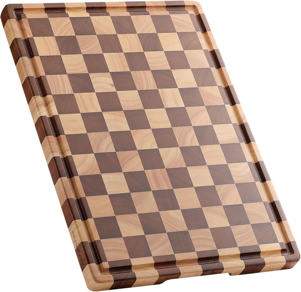 Acacia Wood Cutting Board for Kitchen – Chopping Board with Grooves & Handles, Large Wooden Cutting Board for Meat, Vegetables, Fruits, Cheese and Fruits Ideal Kitchen Gifts