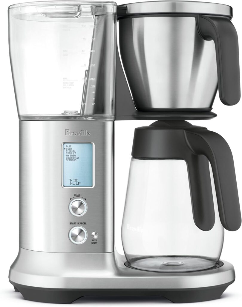 Breville BDC400BSS Precision Brewer Drip Coffee Maker, Brushed Stainless Steel, Glass Carafe