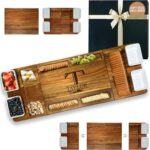Personalized Charcuterie Board, 31” Custom Cheese Board for Cheese & Meat, Acacia Wood Magnetic Boards, Gifts for Wedding, Serving Tray for Housewarming New Home, Anniversary, Engagement