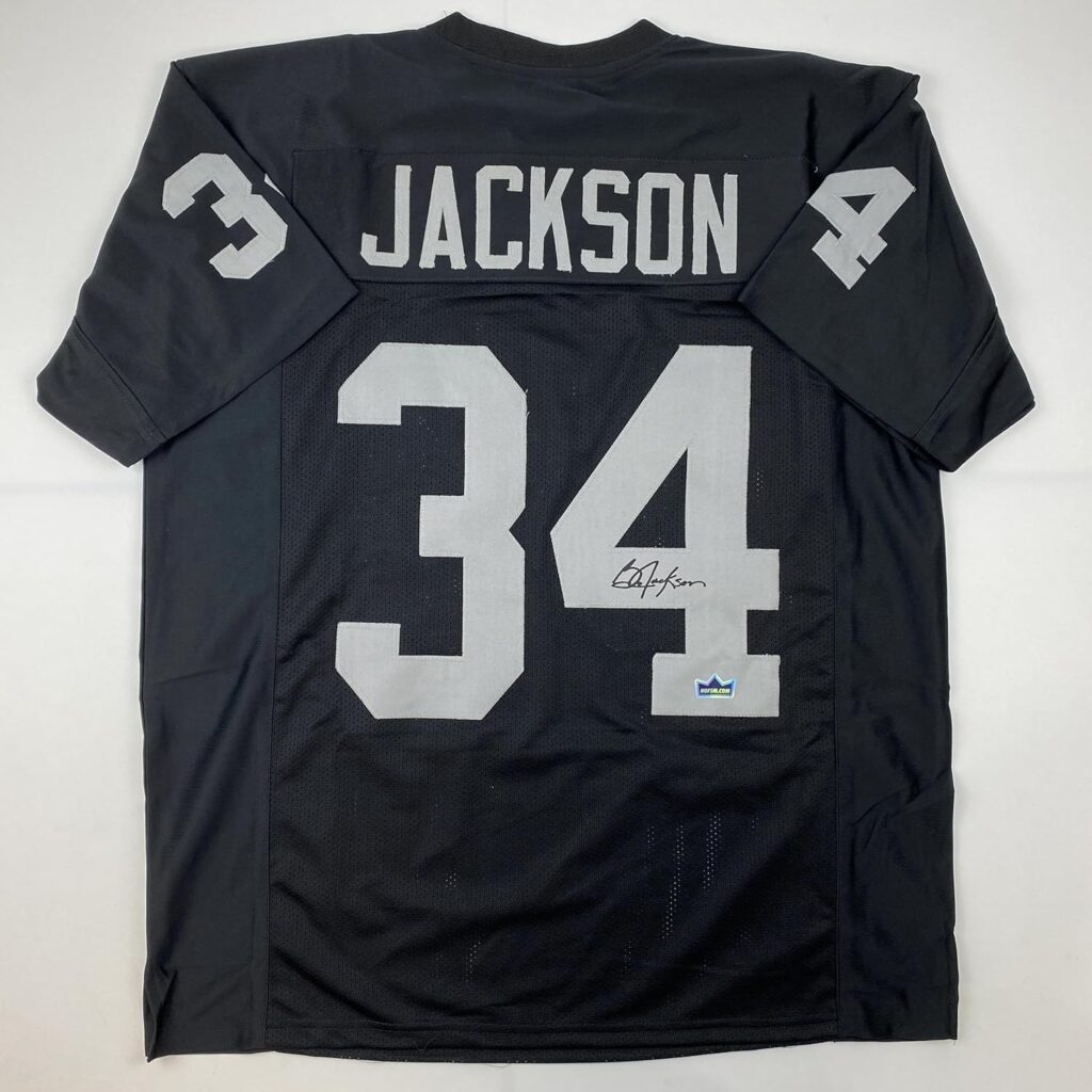Facsimile Autographed Bo Jackson Oakland Las Vegas Black Reprint Laser Auto Football Jersey Size Men’s XL