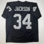 Facsimile Autographed Bo Jackson Oakland Las Vegas Black Reprint Laser Auto Football Jersey Size Men’s XL